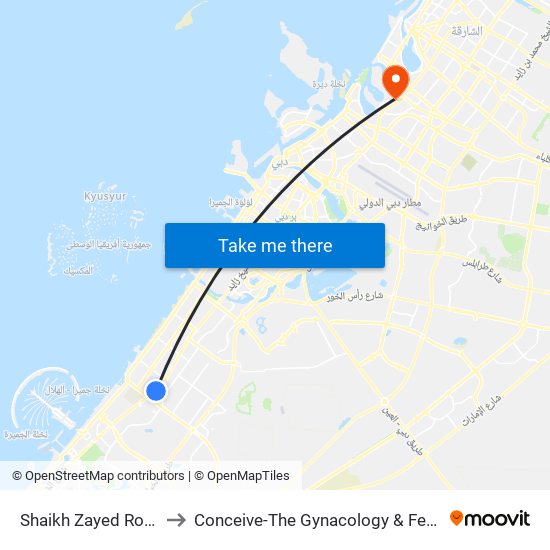 Shaikh Zayed  Road 1 - 02 to Conceive-The Gynacology & Fertility Hospital map