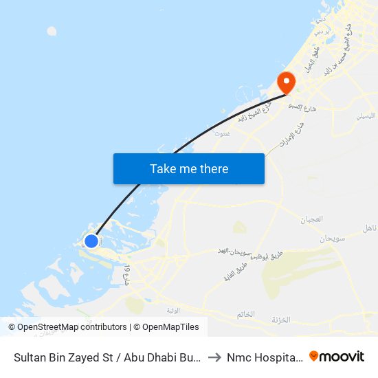 Sultan Bin Zayed St / Abu Dhabi Bus Station to Nmc Hospital Dip map