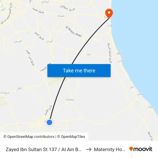 Zayed Ibn Sultan St 137 / Al Ain Bus Station to Maternity Hospital map