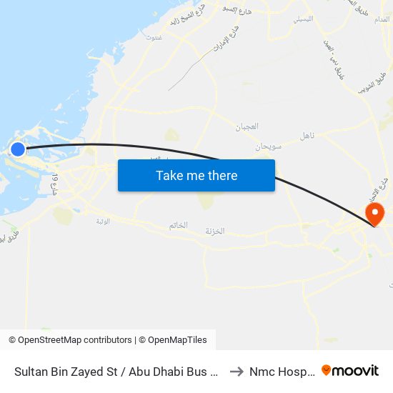 Sultan Bin Zayed St / Abu Dhabi Bus Station to Nmc Hospital map