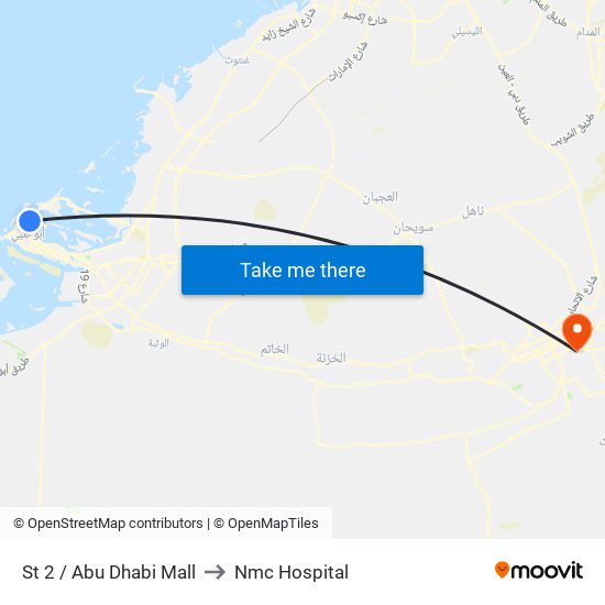 St 2 / Abu Dhabi Mall to Nmc Hospital map
