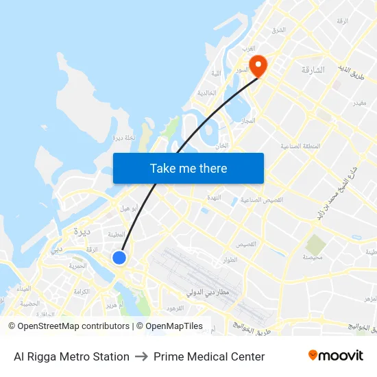 Al Rigga Metro Station to Prime Medical Center map