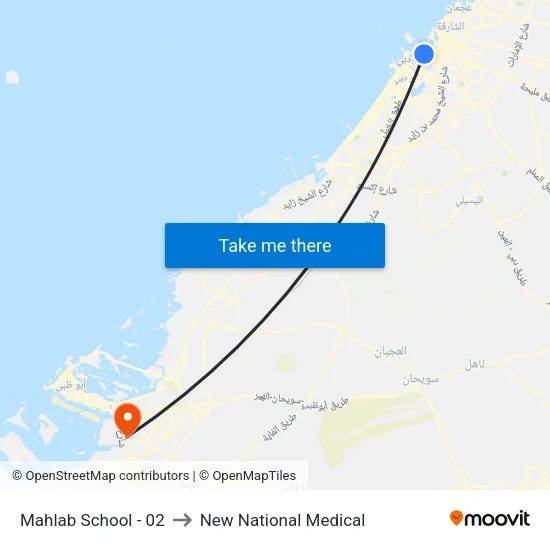 Mahlab School - 02 to New National Medical map