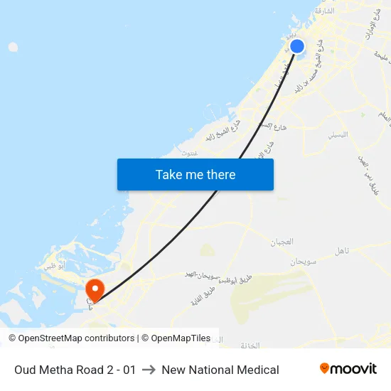 Oud Metha Road 2 - 01 to New National Medical map