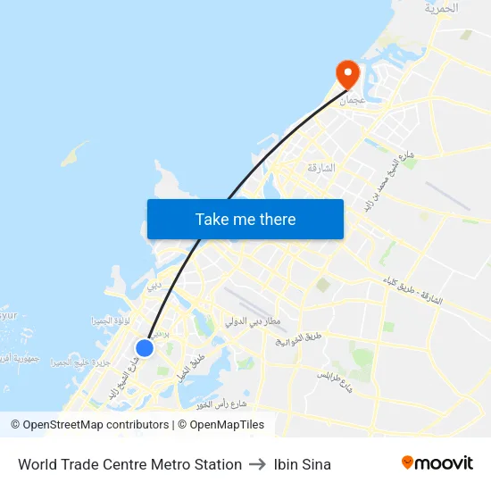 World Trade Centre Metro Station to Ibin Sina map