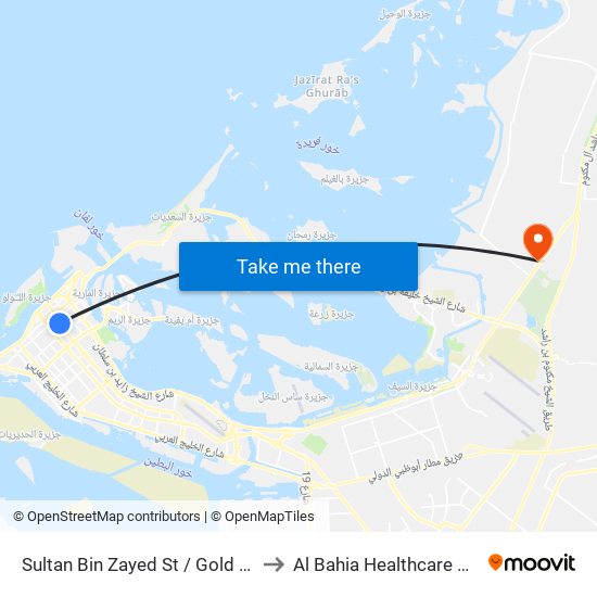 Sultan Bin Zayed St / Gold Center to Al Bahia Healthcare Center map