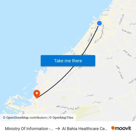 Ministry Of Information - 02 to Al Bahia Healthcare Center map