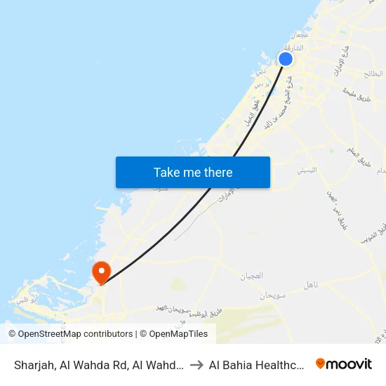 Sharjah, Al Wahda Rd, Al Wahda Center 2 - 02 to Al Bahia Healthcare Center map
