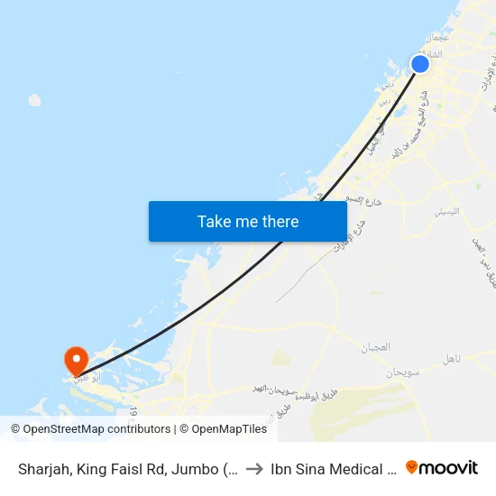 Sharjah, King Faisal Rd, Jumbo (Sony) - 02 to Ibn Sina Medical Centre map