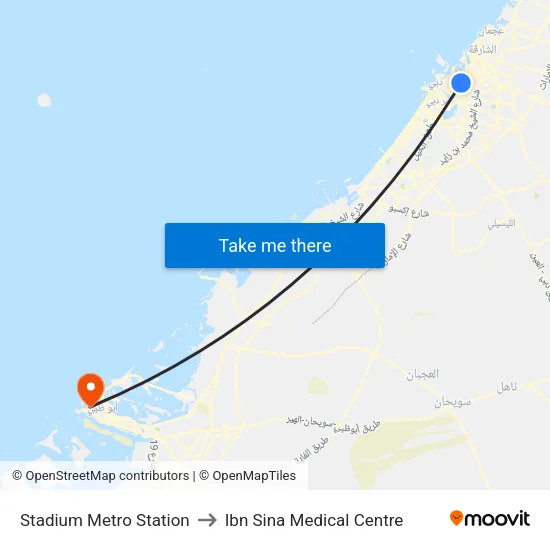 Stadium Metro Station to Ibn Sina Medical Centre map