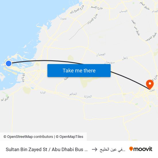 Sultan Bin Zayed St / Abu Dhabi Bus Station to مستشفي عين الخليج map