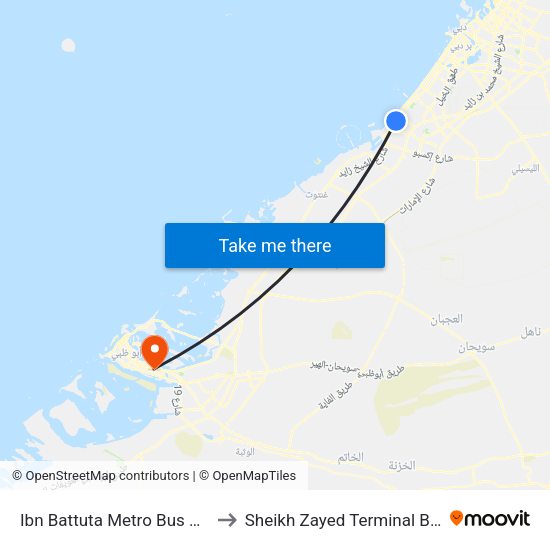 Ibn Battuta  Metro Bus Stop - 2 to Sheikh Zayed Terminal Building map