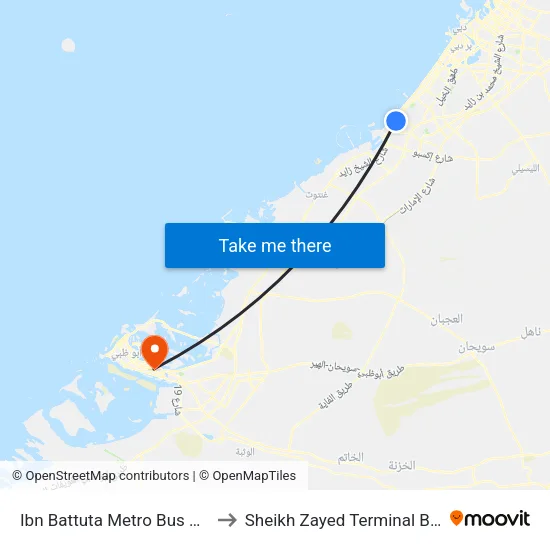 Ibn Battuta  Metro Bus Stop - 2 to Sheikh Zayed Terminal Building map