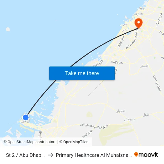St 2 / Abu Dhabi Mall to Primary Healthcare Al Muhaisnah Center map