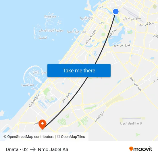 Dnata - 02 to Nmc Jabel Ali map