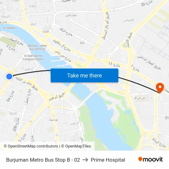 Burjuman Metro Bus Stop B - 02 to Prime Hospital map