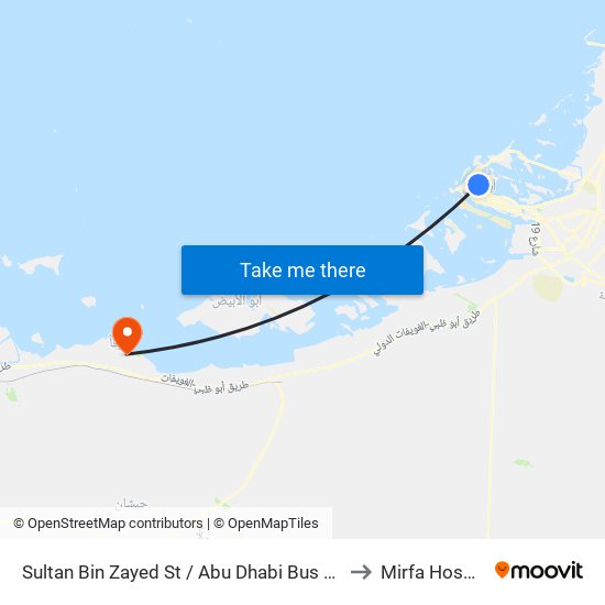 Sultan Bin Zayed St / Abu Dhabi Bus Station to Mirfa Hospital map