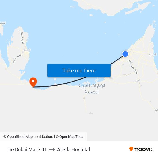 The Dubai Mall - 01 to Al Sila Hospital map