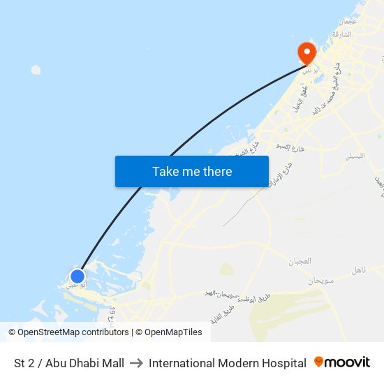 St 2 / Abu Dhabi Mall to International Modern Hospital map