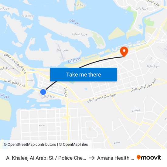 Al Khaleej Al Arabi St / Police Check Point to Amana Health Care map