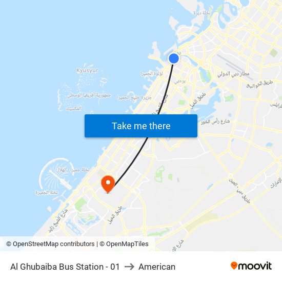 Al Ghubaiba Bus Station - 01 to American map