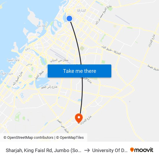 Sharjah, King Faisl Rd, Jumbo (Sony) - 02 to University Of Dubai map