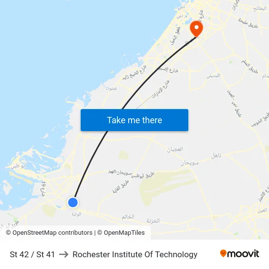 St 42 / St 41 to Rochester Institute Of Technology map