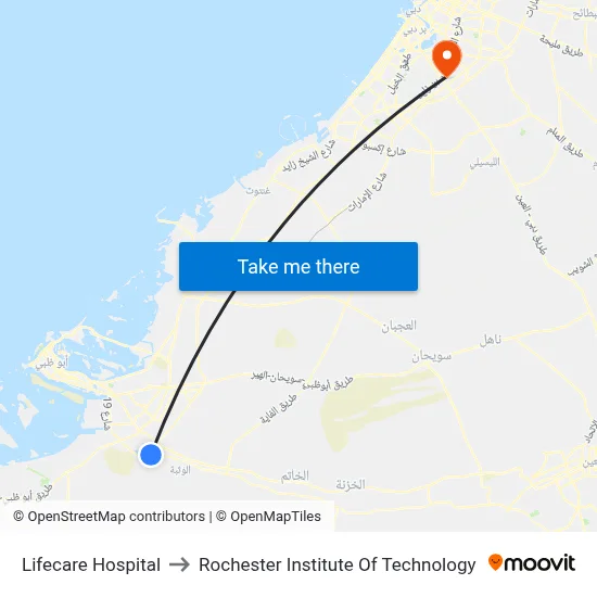 Lifecare Hospital to Rochester Institute of Technology map