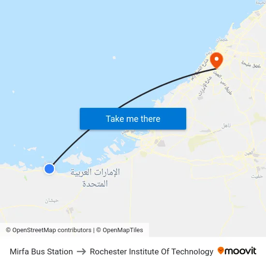 Mirfa Bus Station to Rochester Institute Of Technology map