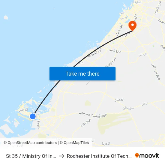 St 35 / Ministry Of Interior to Rochester Institute Of Technology map