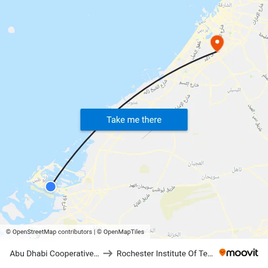 Abu Dhabi Cooperative Society to Rochester Institute Of Technology map