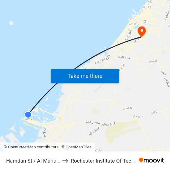 Hamdan St / Al Mariah Mall to Rochester Institute Of Technology map