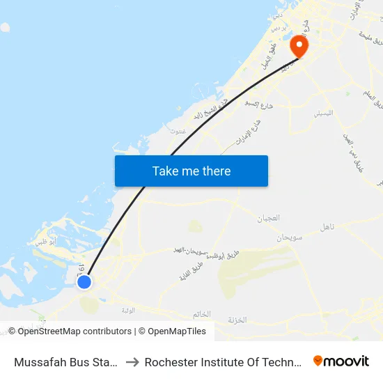 Mussafah Bus Station to Rochester Institute Of Technology map