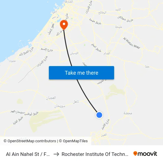 Al Ain  Nahel St  / Farm to Rochester Institute Of Technology map