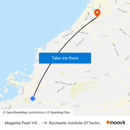 Magenta Pearl Village to Rochester Institute Of Technology map