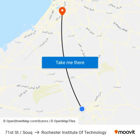 71st St  / Souq to Rochester Institute of Technology map