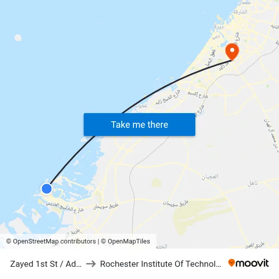 Zayed 1st St / ADCB to Rochester Institute of Technology map