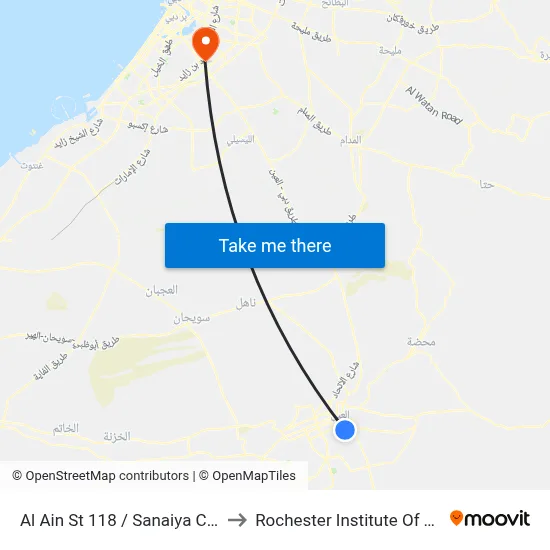 Al Ain Street 118 / Sanaiya Civil Defense to Rochester Institute of Technology map