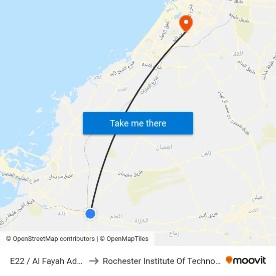 E22 / Al Fayah Adnoc to Rochester Institute of Technology map