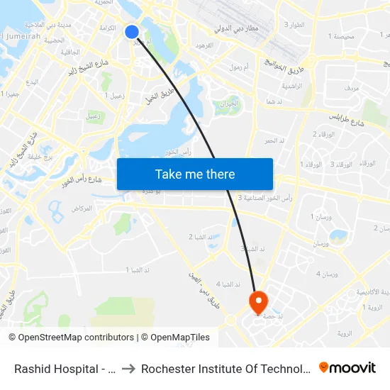 Rashid Hospital - 01 to Rochester Institute of Technology map