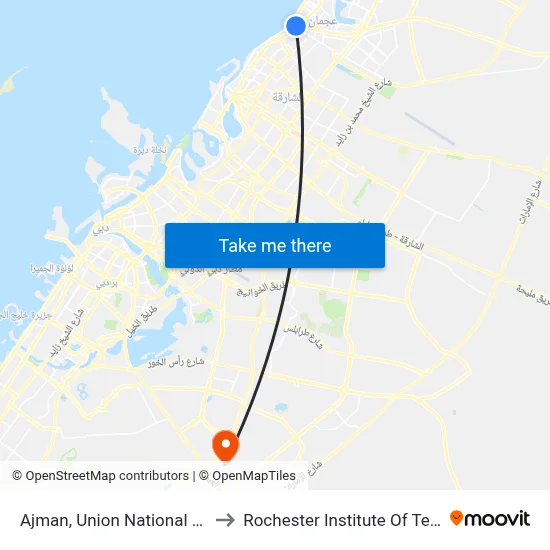 Ajman, Union National Bank - 01 to Rochester Institute of Technology map