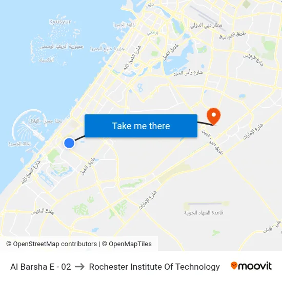 Al Barsha E - 02 to Rochester Institute of Technology map