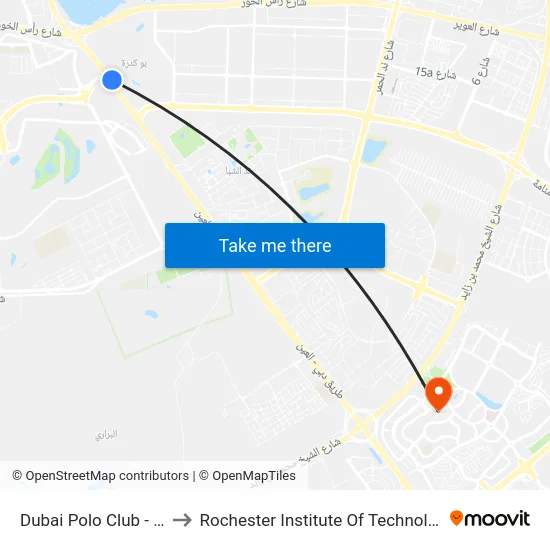 Dubai Polo Club - 01 to Rochester Institute Of Technology map