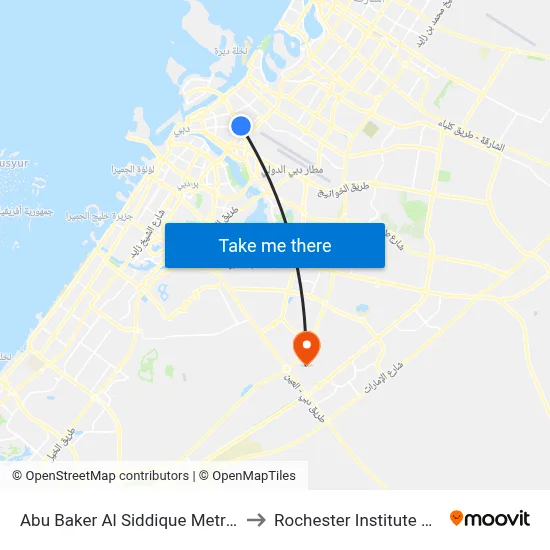 Abu Baker Al Siddique Metro Bus Stop 2 - 01 to Rochester Institute of Technology map
