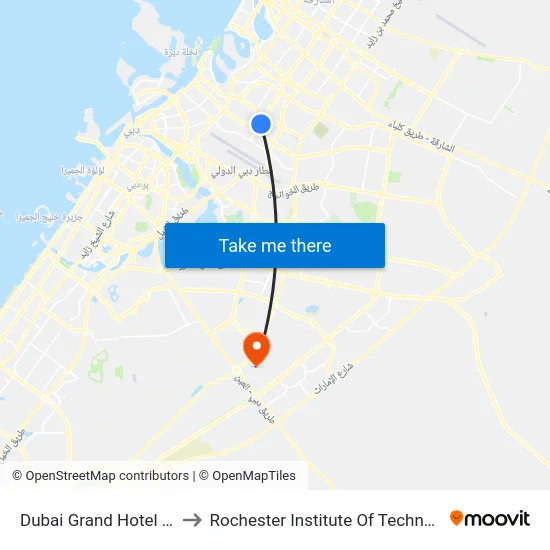 Dubai Grand Hotel - 02 to Rochester Institute Of Technology map