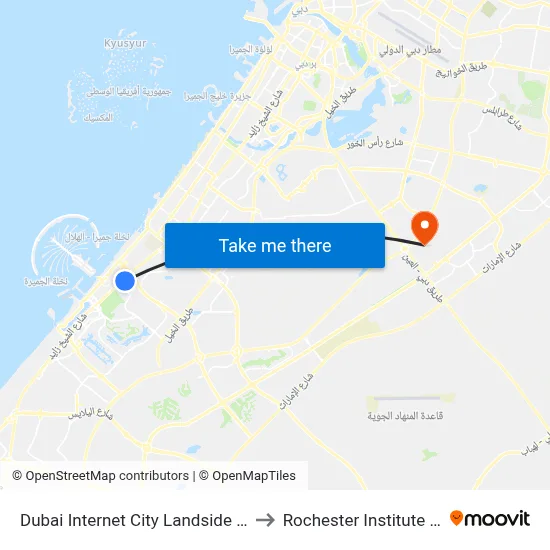 Dubai Internet City Landside Metro Bus Stop - 01 to Rochester Institute of Technology map
