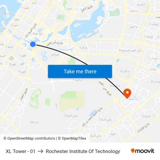 XL Tower - 01 to Rochester Institute of Technology map