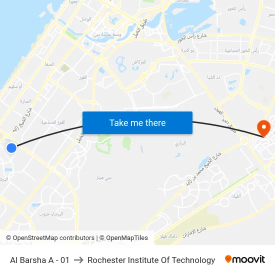 Al Barsha A - 01 to Rochester Institute of Technology map