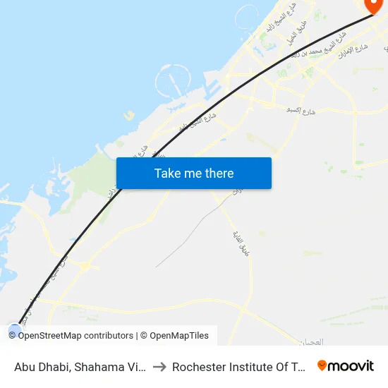 Abu Dhabi, Shahama Village - 01 to Rochester Institute of Technology map