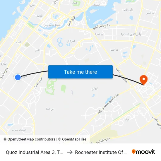 Quoz Industrial Area 3, Terminus - 01 to Rochester Institute of Technology map